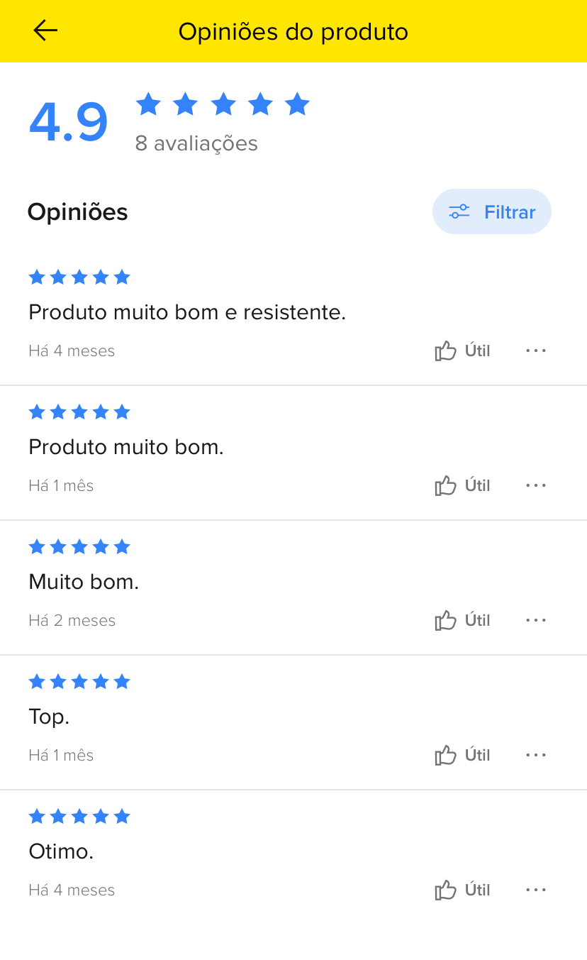 Avaliações Mercado Livre